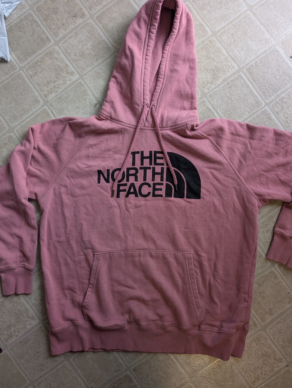The North Face Women’s Pink Crewneck Hoodie with Black Logo